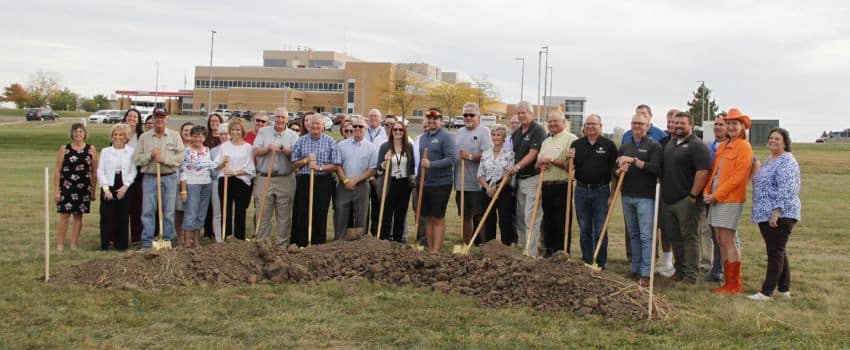 Southwest Health employees at New Horizon Academy groundbreaking event of new childcare center in Platteville, Wisconsin