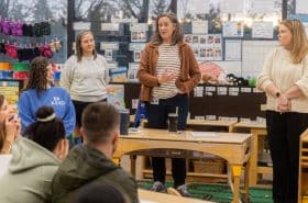 New Horizon Academy school leaders talking about preschool program at their 2026 Preschool Preview event in Richfield, Minnesota